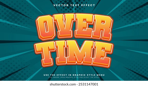 Over Time vector editable text effect Template with hero text style Theme