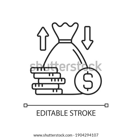 Over and under bet linear icon. Predicting wager. Higher and lower bettor number. Thin line customizable illustration. Contour symbol. Vector isolated outline drawing. Editable stroke