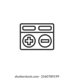 Over under betting line icon. linear style sign for mobile concept and web design. A scoreboard with a plus and minus outline vector icon. Symbol, logo illustration. Vector graphics