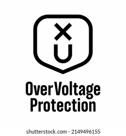 "Over Voltage Protection" vector information sign