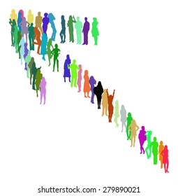 Over white Arrow made of Vector Silhouettes 