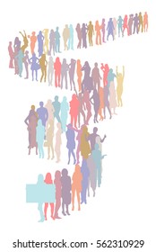 Over white Many People 