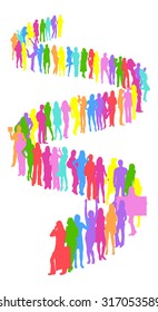Over white Plane made of Vector Silhouettes 