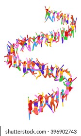 Over white Plane made of Vector Silhouettes 