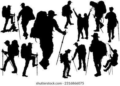 Overall, the climber hiker backpacker silhouette showcases a figure immersed in the beauty of nature, 