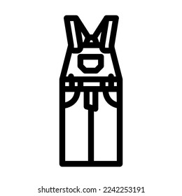 overall denim line icon vector. overall denim sign. isolated contour symbol black illustration