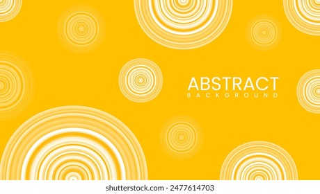 The overall design is modern and vibrant, utilizing the high contrast between the yellow background and white circles to create an eye-catching visual effect. 