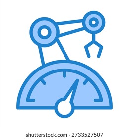 Icono de efectividad general del equipo con color azul para la gestión de la producción
