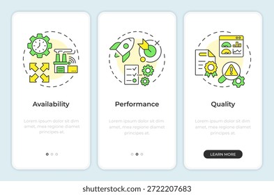 Efectividad general del equipo al incorporar la pantalla del App móvil. Instrucciones gráficas editables de 3 pasos con conceptos lineales. UI, UX, GUI