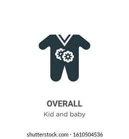 Overall glyph icon vector on white background. Flat vector overall icon symbol sign from modern kid and baby collection for mobile concept and web apps design.