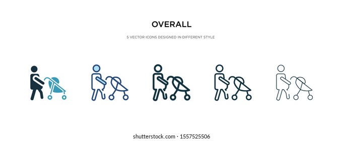 overall icon in different style vector illustration. two colored and black overall vector icons designed in filled, outline, line and stroke style can be used for web, mobile, ui