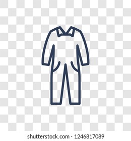Overall icon. Trendy linear Overall logo concept on transparent background from Clothes collection