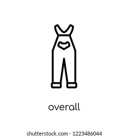 overall icon. Trendy modern flat linear vector overall icon on white background from thin line collection, outline vector illustration