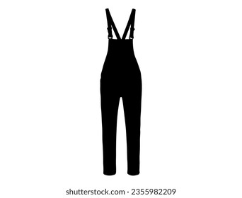 Overall silhouette vector art white background