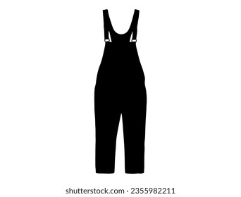 Overall silhouette vector art white background