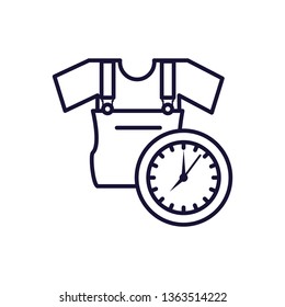 overall uniform construction with clock time