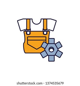 overall uniform construction with gear