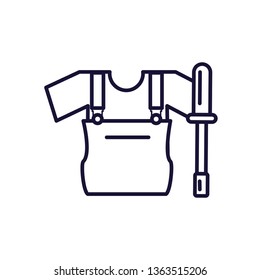 overall uniform construction with screwdriver