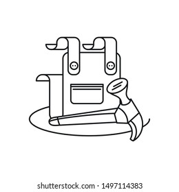overall uniform with hammer tool isolated icon