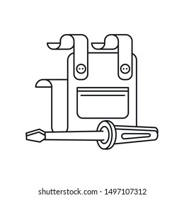 overall uniform with screwdriver tool