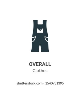 Overall vector icon on white background. Flat vector overall icon symbol sign from modern clothes collection for mobile concept and web apps design.