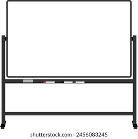 Overall view of mobile whiteboard with black frame