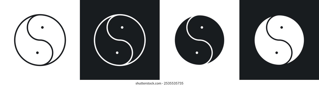 Conjunto de iconos de Vector de bienestar general en blanco y negro. Ilustración EPS 10