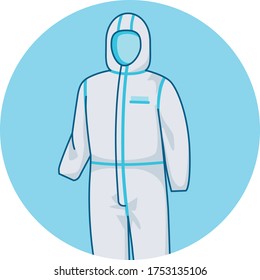 Overalls or coveralls used as part of coronavirus PPE protective equipment