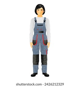 Overalls denim icon cartoon vector. Worker expert. Painter clothes attire