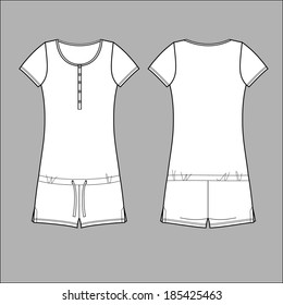 Overalls female for home. vector. 