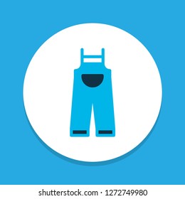 Overalls icon colored symbol. Premium quality isolated coveralls element in trendy style.