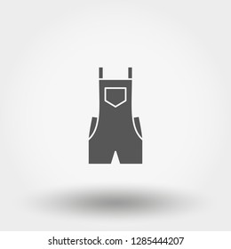 Overalls. Jumpsuit. Silhouette. Icon for web and mobile application. Vector illustration on a white background. Flat design style.