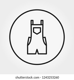 Overalls. Jumpsuit. Universal icon for web and mobile application. Vector illustration on a white background. Editable Thin line.