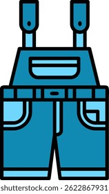 Design de ícone de vetor de linha de macacão