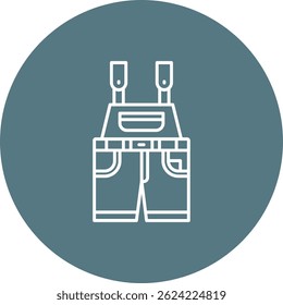 Design de ícone de vetor de linha de macacão