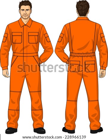 Overalls orange for the man with pockets
