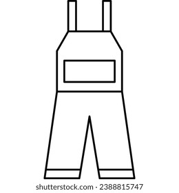Overalls, thin line web icon. Outline icon. Simple vector illustration.