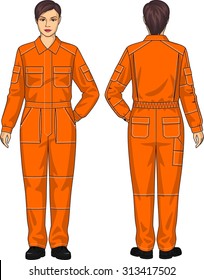 Overalls for the woman with different pockets