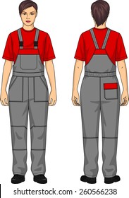 Overalls working for the woman with pockets