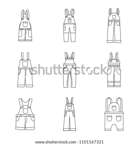 Overalls workwear icons set. Simple illustration of 9 overalls workwear vector icons for web