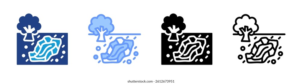 Overburden icon set multiple style collection