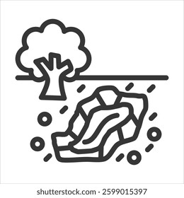 Overburden Outline Icon Vector Illustration