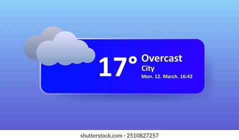 Pronóstico del Clima a 17 grados Celsius nublado, ubicación de la ciudad, fecha. Ventoso, nublado, velocidad del viento, nublado, aire, precipitación, temperatura, presión atmosférica, Farenheit, índice UV, sinóptico