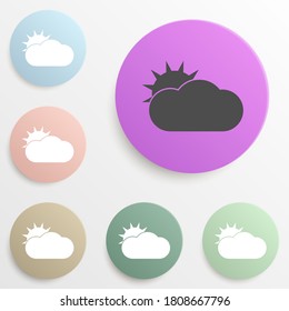 overcast badge color set. Simple glyph, flat vector of web icons for ui and ux, website or mobile application