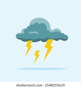 overcast clouds with lightning strikes. natural phenomenon of thundering sky before rain, suitable for posters and web icons
