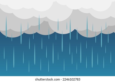 bewölkte Wolken und regenVektorgrafik