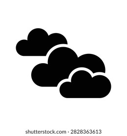 Overcast cloudy sky no sun forecast solid icon
