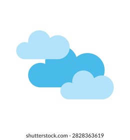 Overcast cloudy sky no sun weather forecast flat icon
