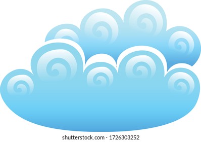 Overcast day, abstract Cloud, isolated on White background,Weather icon page symbol for your web site design, app, UI. Weather icon Vector illustration