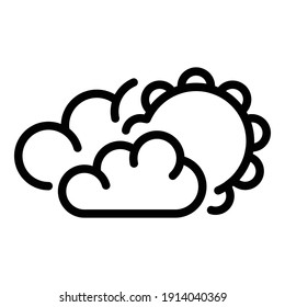 Overcast day icon. Outline overcast day vector icon for web design isolated on white background